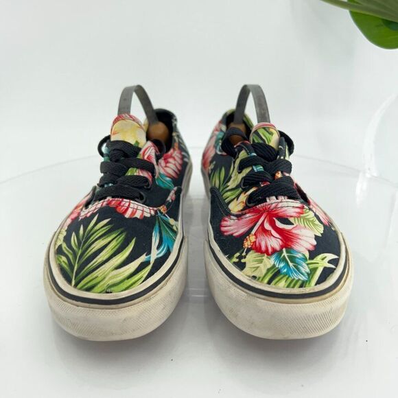 VANS Atwood Shoes Womens 7 Canvas Hawaiian Tropical Floral Black Multi Sneakers - Picture 9 of 15